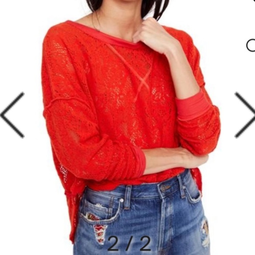 Free people not cold in this top. In‎ red. NWOT. Retsil 68